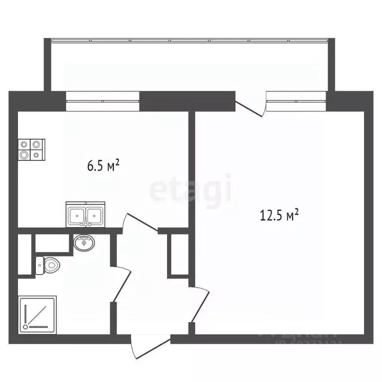 1-к кв. Пермский край, Пермский муниципальный округ, с. Фролы ул. ... - Фото 2