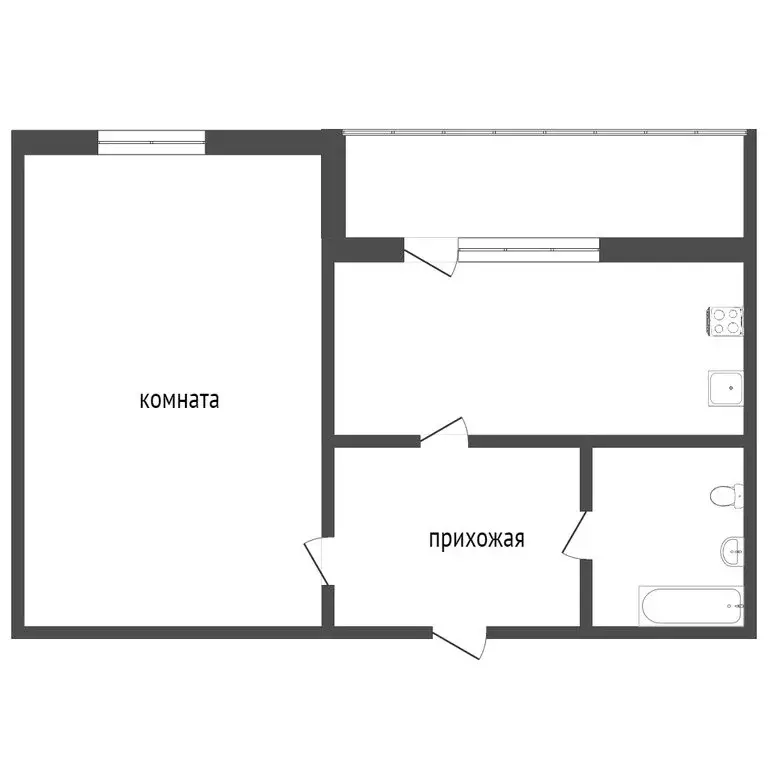 1-комнатная квартира: Брянск, проспект Станке Димитрова, 67к6 (40 м) - Фото 1