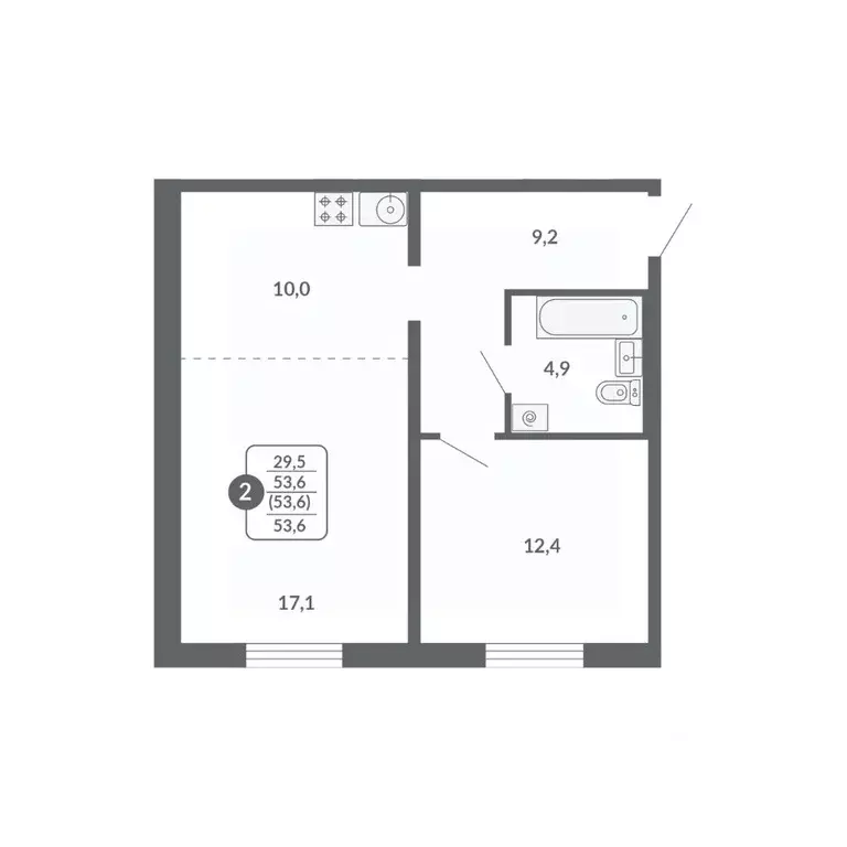 2-к кв. Кировская область, Киров ул. Потребкооперации, 34 (53.6 м) - Фото 1