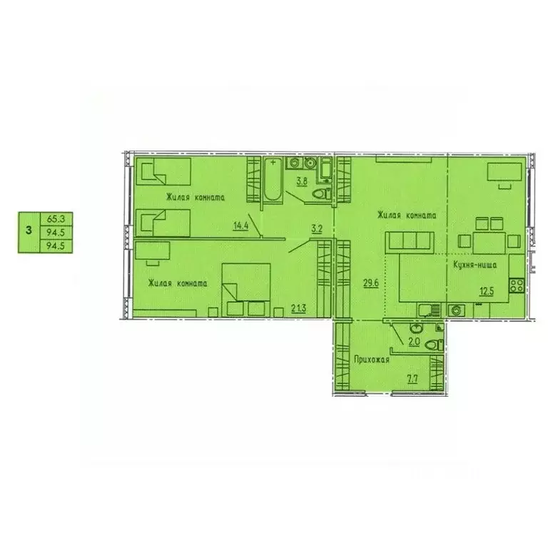 3-к кв. Пензенская область, Пенза ул. Яшиной, 12 (94.5 м) - Фото 0