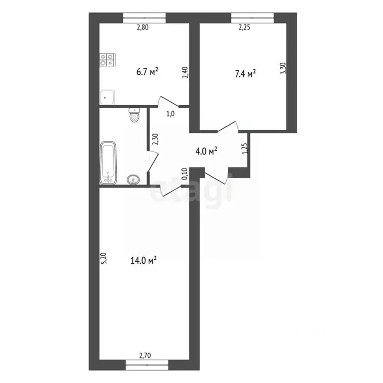 2-к кв. Калужская область, Жуков Калужская ул., 4 (35.8 м) - Фото 2