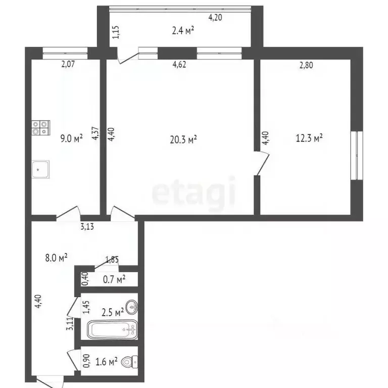 2-к кв. Брянская область, Дятьковский район, д. Березино Керамическая ... - Фото 2