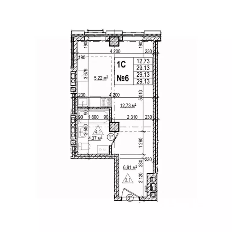 Студия Приморский край, Уссурийск Семь Ветров мкр, Уссури Парк жилой ... - Фото 1