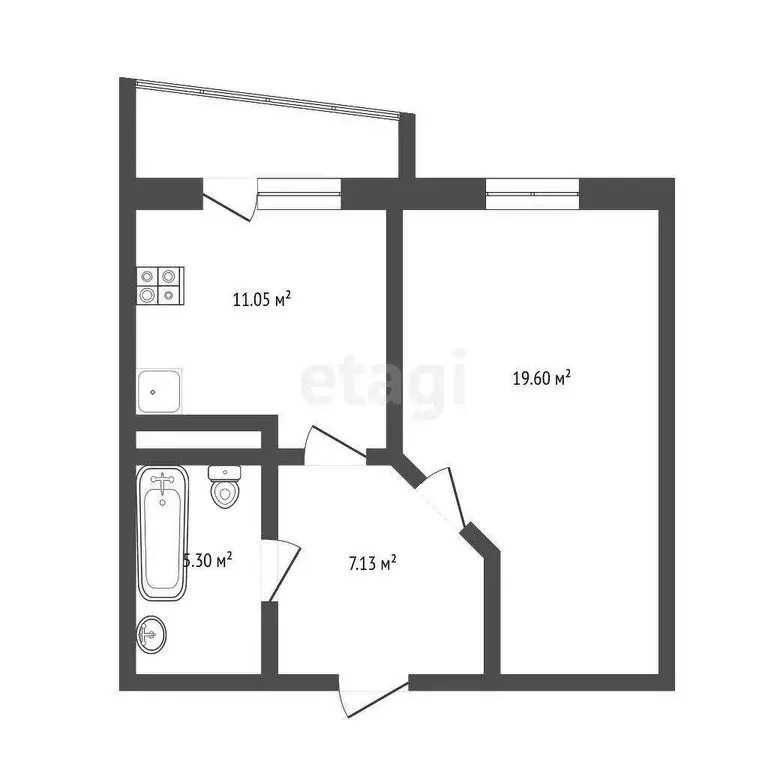1-комнатная квартира: Тюмень, Ямская улица, 86 (42.8 м) - Фото 1