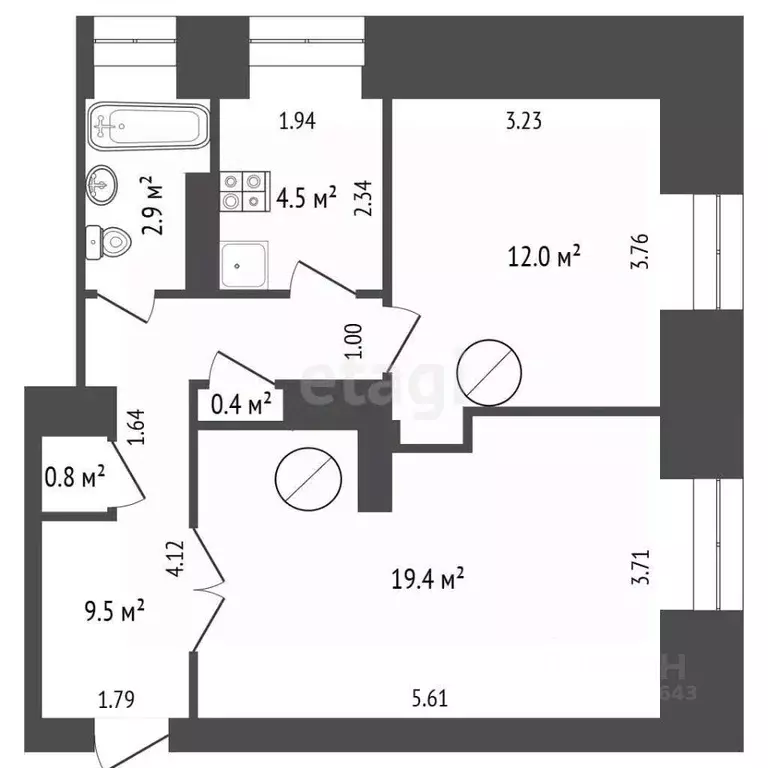 2-к кв. Псковская область, Порхов просп. Ленина, 35 (49.5 м) - Фото 2