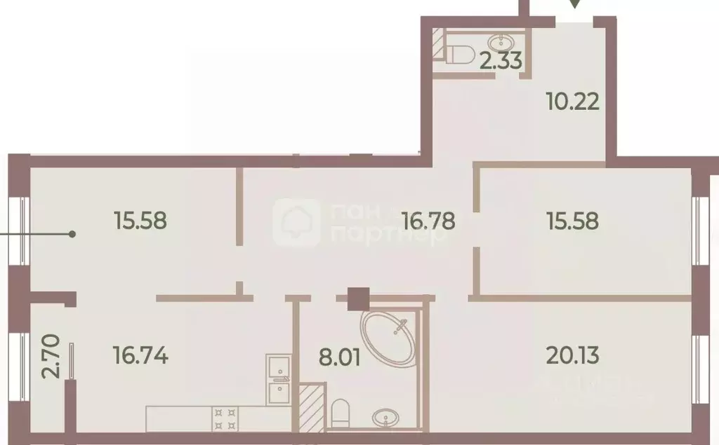 3-к кв. Санкт-Петербург Петровский просп., 11к2 (105.0 м) - Фото 1