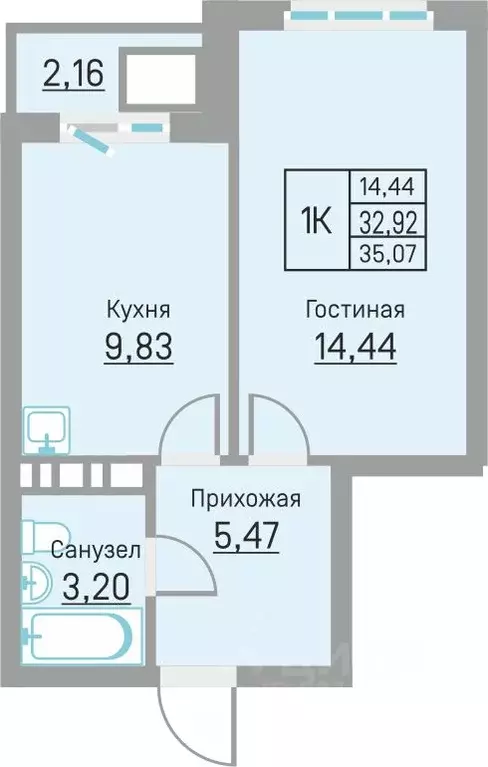 1-к кв. Пермский край, д. Кондратово ул. Водопроводная, 6/4 (35.1 м) - Фото 0