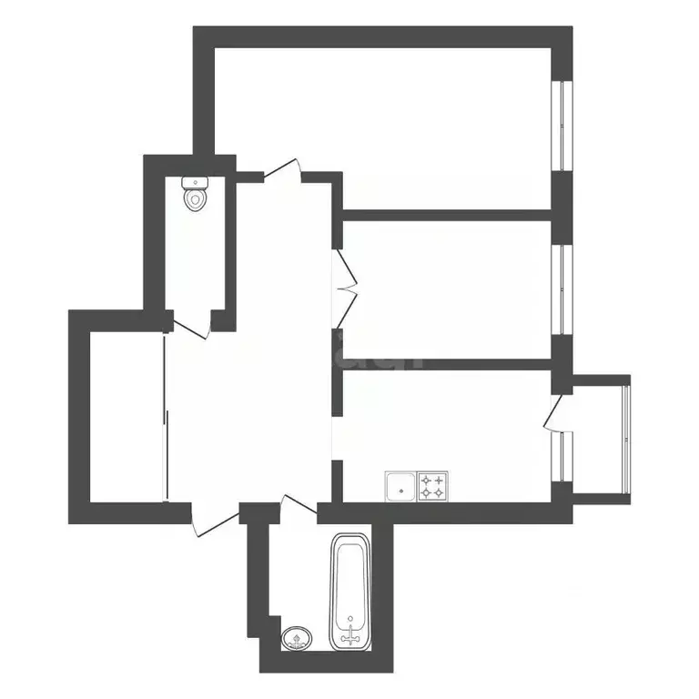 2-к кв. Амурская область, Благовещенск ул. Ленина, 40 (68.0 м) - Фото 1