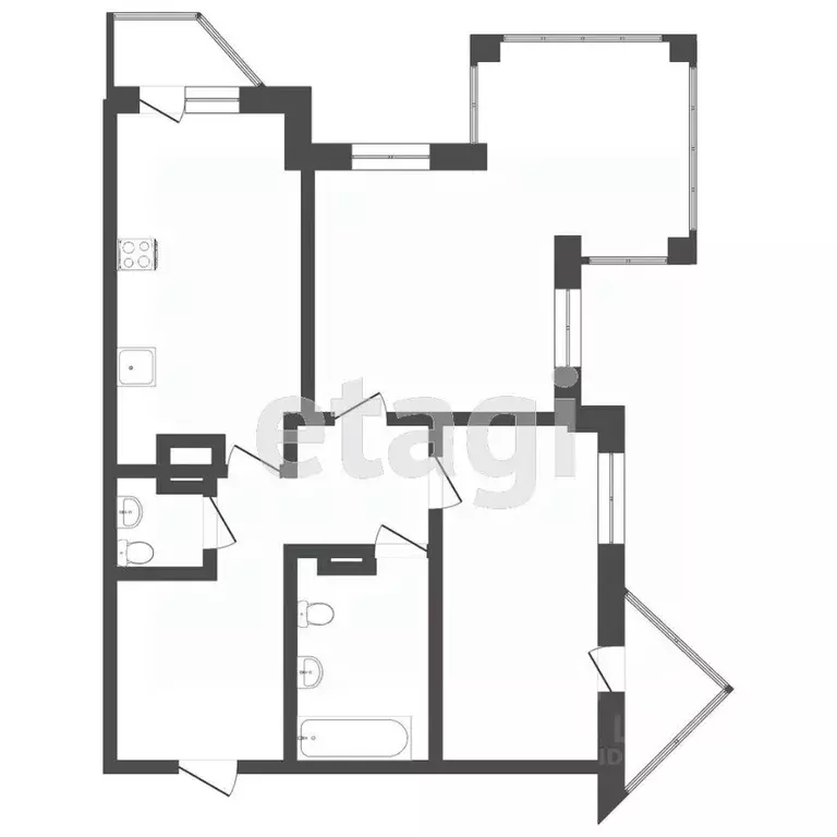2-к кв. Тюменская область, Тюмень ул. Максима Горького, 53 (114.3 м) - Фото 1