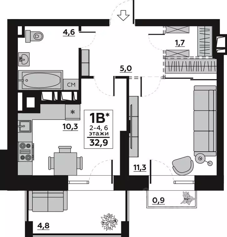 1-к кв. Волгоградская область, Волгоград пос. Ангарский, ул. ... - Фото 1