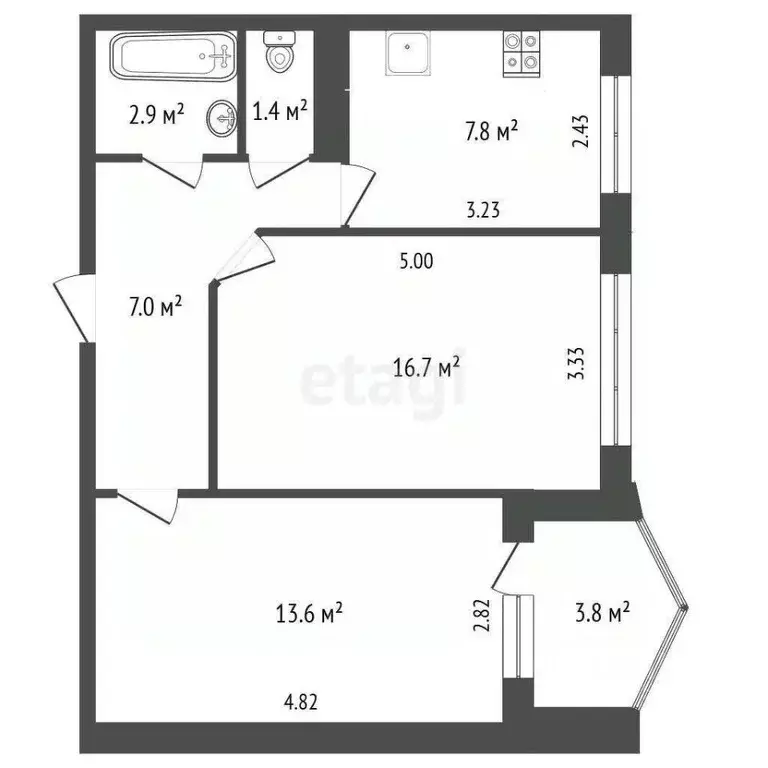 2-к кв. Ростовская область, Ростов-на-Дону Вятская ул., 59 (49.4 м) - Фото 1