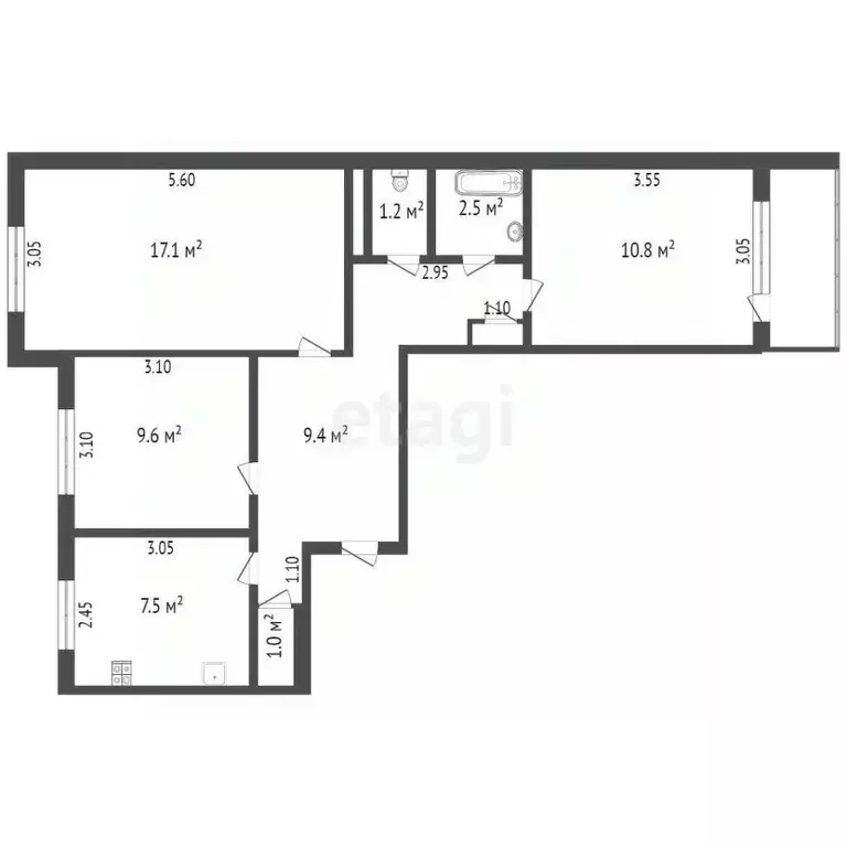 3-к кв. Нижегородская область, Выкса Центральный мкр, 18 (59.8 м) - Фото 1