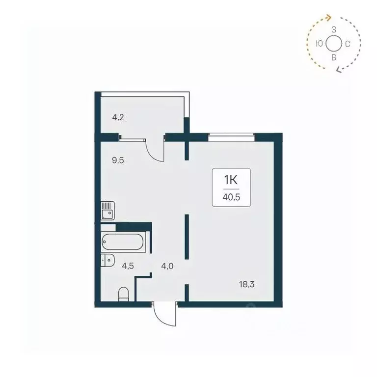 1-к кв. Новосибирская область, Новосибирск Игарская ул., 5 (40.1 м) - Фото 0