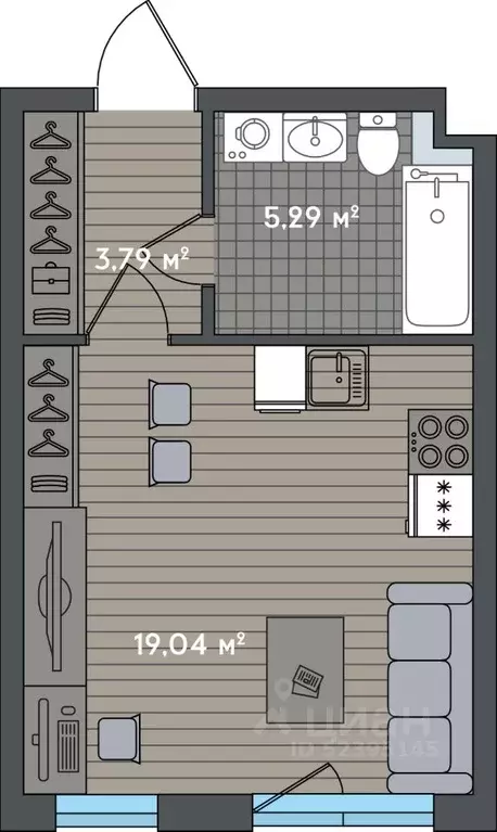 1-к кв. Москва Зорге 9 жилой комплекс, 9Ак6 (28.0 м) - Фото 0