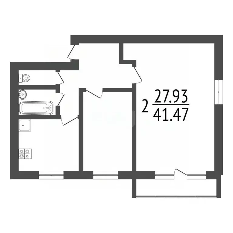 2-к кв. Тульская область, Тула ул. Академика Павлова, 1Д (42.2 м) - Фото 2