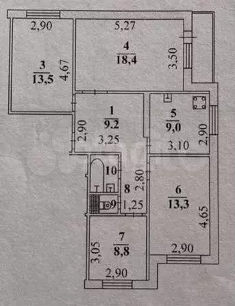 4-к. квартира, 79,5 м, 9/10 эт. - Фото 0