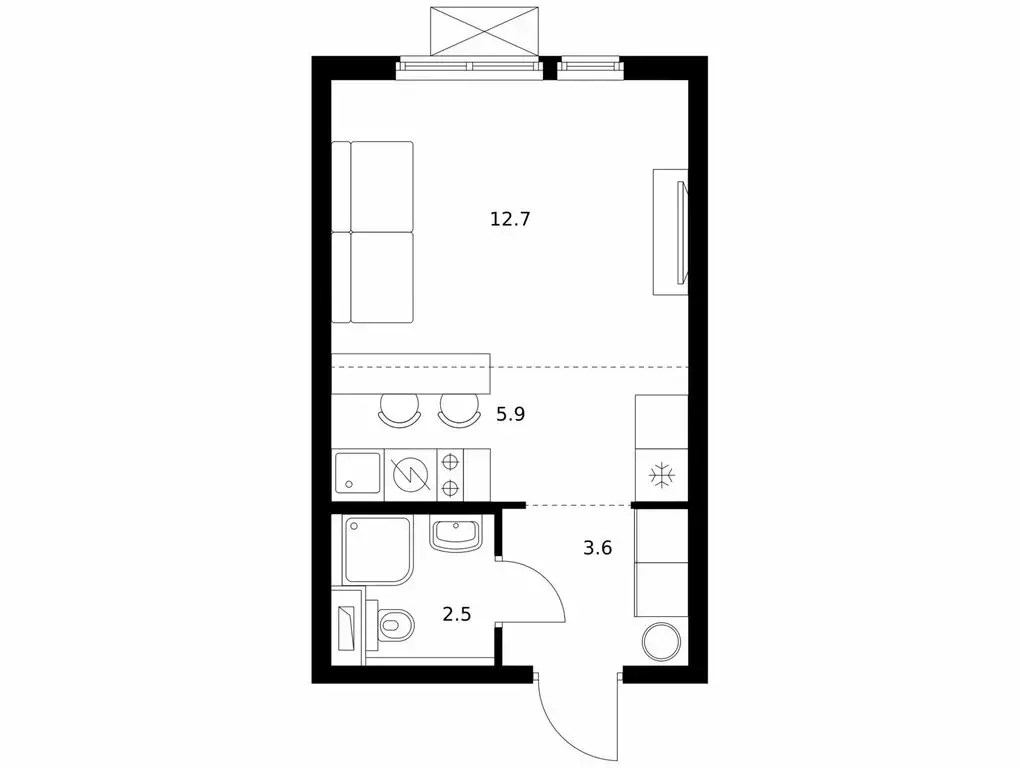 Квартира-студия: Мытищи, жилой комплекс Яуза Парк, к8 (24.7 м) - Фото 0