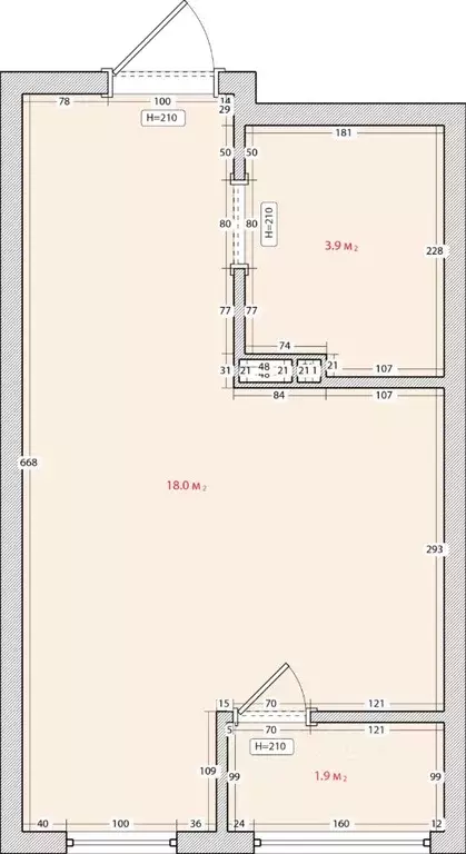 Студия Приморский край, Владивосток ул. Нейбута, 135с3 (23.3 м) - Фото 0