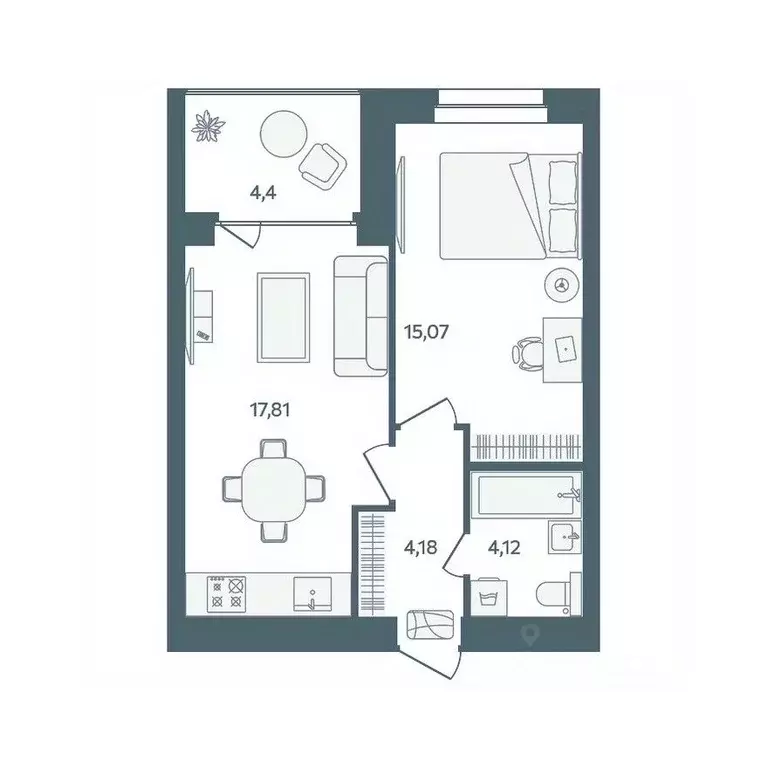 1-к кв. Ярославская область, Ярославль пос. Павловский, Волга-Лайф ... - Фото 0