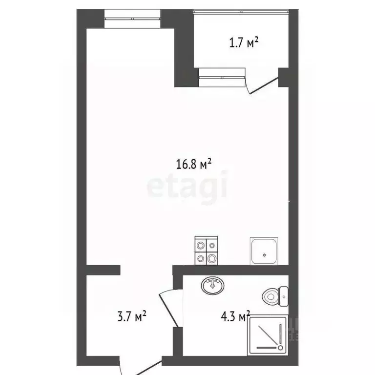 Студия Тюменская область, Тюмень ул. Михаила Сперанского, 33/1 (27.0 ... - Фото 2