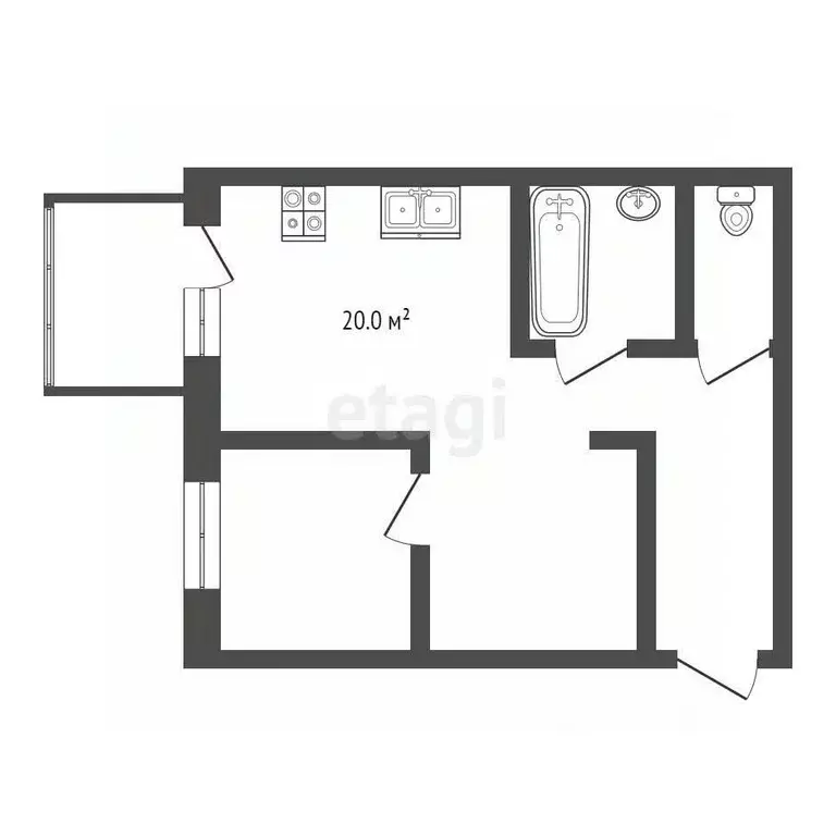 2-к кв. Ханты-Мансийский АО, Ханты-Мансийск ул. Гагарина, 150 (53.6 м) - Фото 1