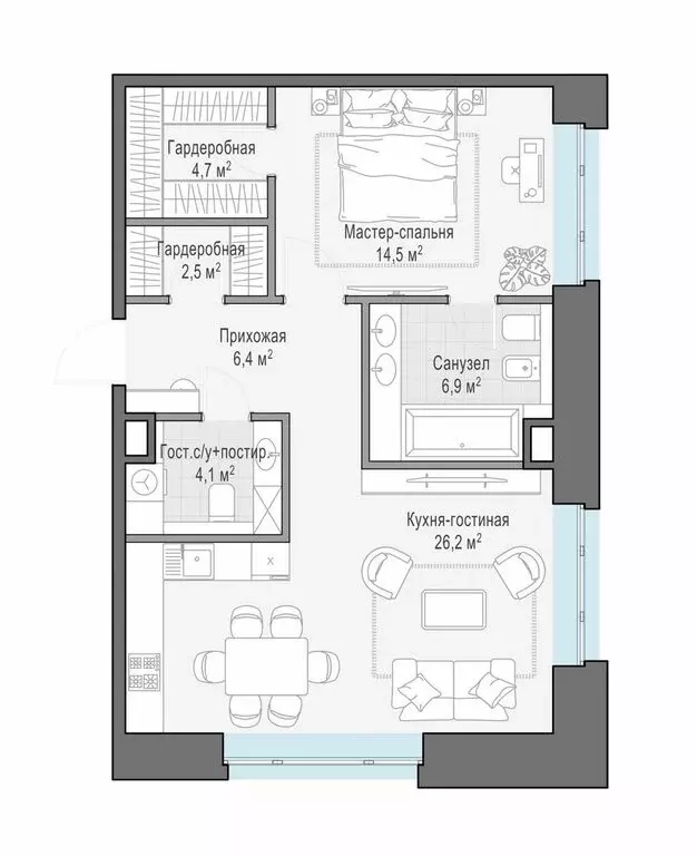 1-комнатная квартира: Москва, ЦАО, Тверской район, ЖК Ильинка 3/8 ... - Фото 1