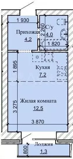 1-к. квартира, 29м, 7/16эт. - Фото 1