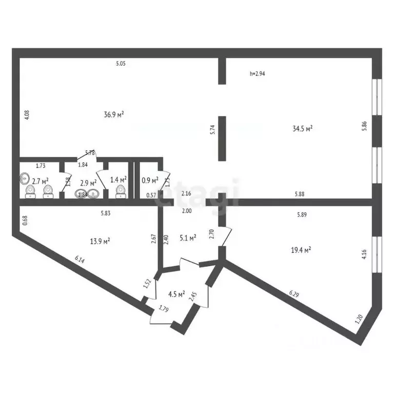 Офис в Ямало-Ненецкий АО, Новый Уренгой Дружба мкр, 2/2 (122 м) - Фото 1