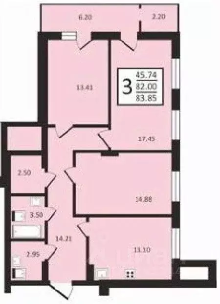 3-к кв. Воронежская область, Воронеж ул. 9 Января, 68Ж (83.85 м) - Фото 0