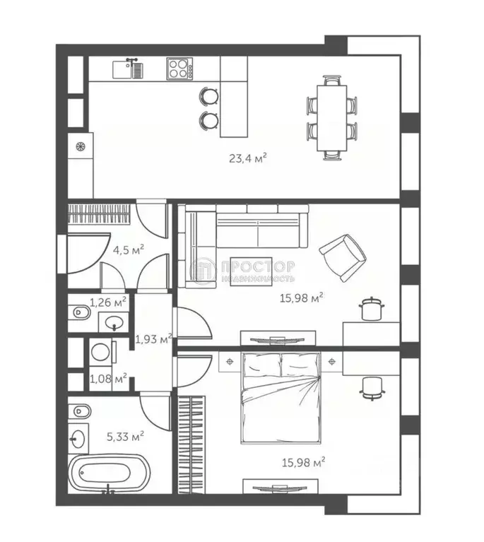 2-к кв. Москва бул. Братьев Весниных, 1 (71.0 м) - Фото 2