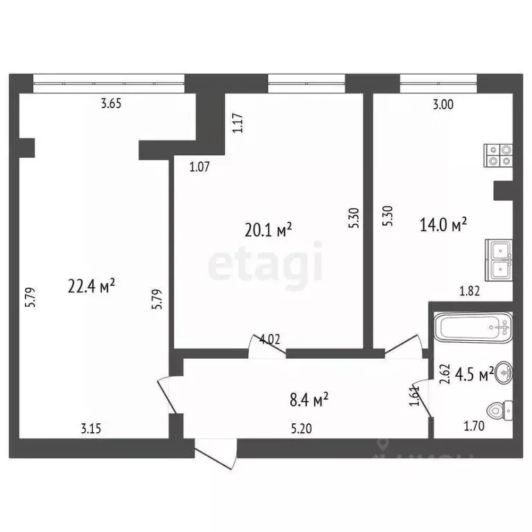 2-к кв. Ростовская область, Таганрог пер. 1-й Новый, 26Л (69.4 м) - Фото 2