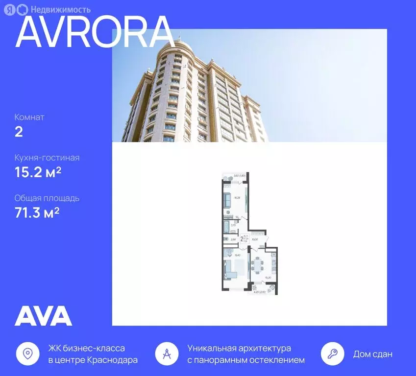 2-комнатная квартира: Краснодар, улица имени Дзержинского, 95 (71.3 м) - Фото 0