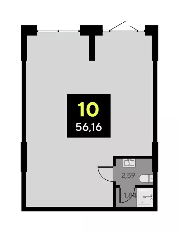 Помещение свободного назначения (56.16 м) - Фото 1