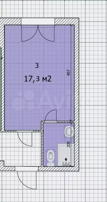 Квартира-студия, 17,5 м, 1/4 эт. - Фото 0