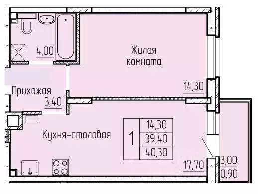 1-к кв. Ростовская область, Батайск ул. Макаровского, 4к2 (40.4 м) - Фото 0