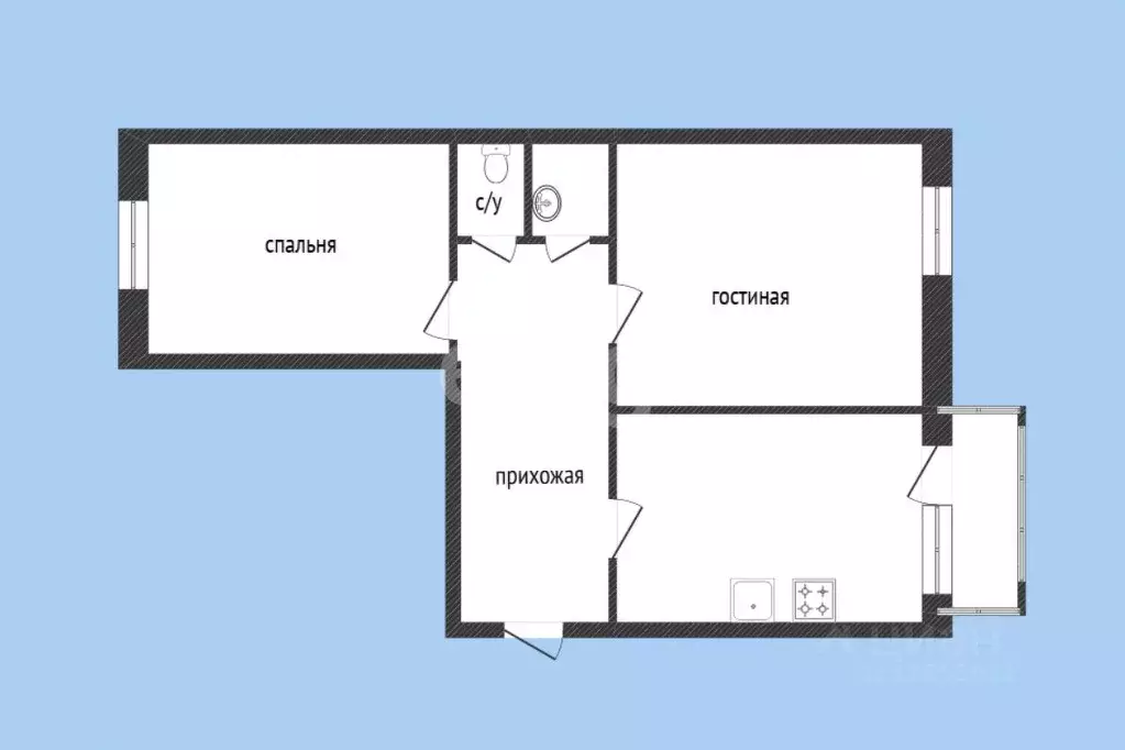 2-к кв. Костромская область, Кострома ул. Козуева, 55 (49.8 м) - Фото 2