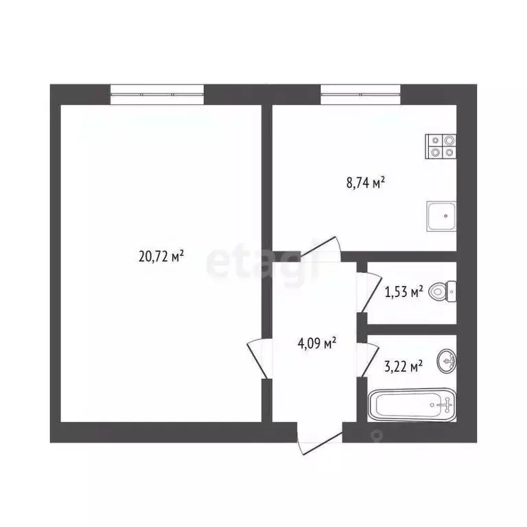 1-к кв. Мордовия, Саранск проезд Жуковского, 2 (38.3 м) - Фото 1