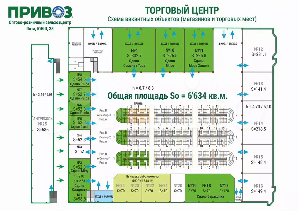 Магазины 52 м в ТЦ на Ялтинском Привозе - Фото 0