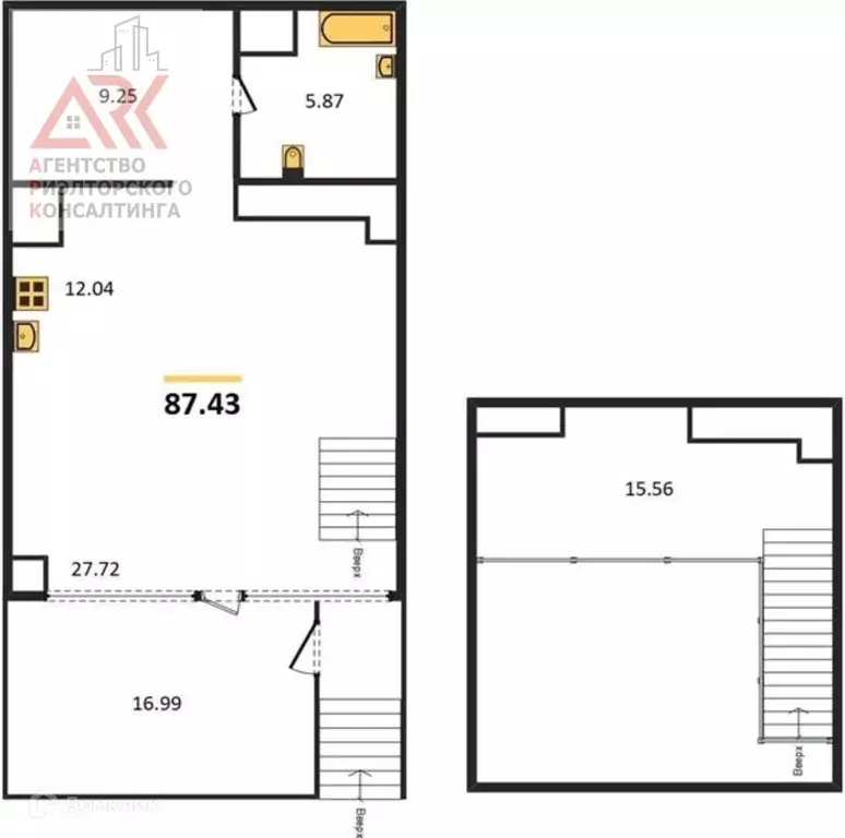 Продаётся 2-к квартира, 87.43 м - Фото 1