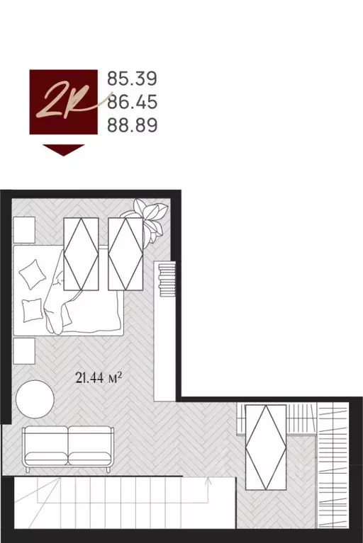 2-к кв. Калининградская область, Зеленоградск  (86.45 м) - Фото 2