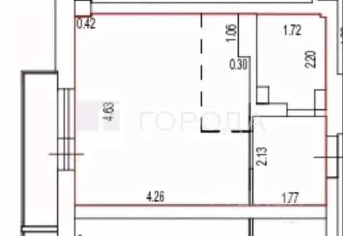 Студия Алтайский край, Барнаул Балтийская ул., 93 (26.6 м) - Фото 2