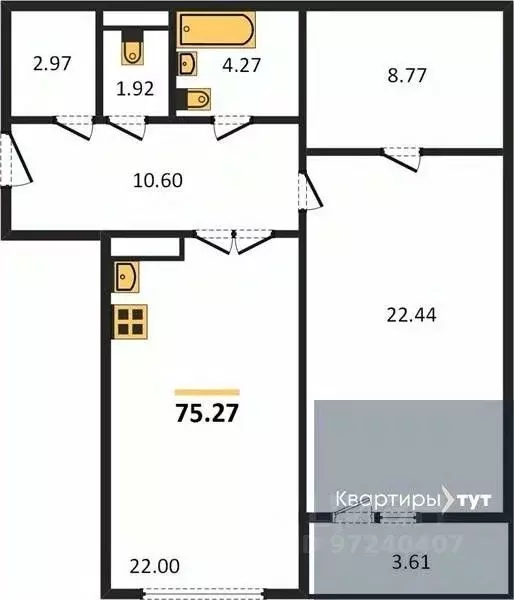 1-к кв. воронежская область, воронеж московский просп, 132 (74.56 м) - Фото 0