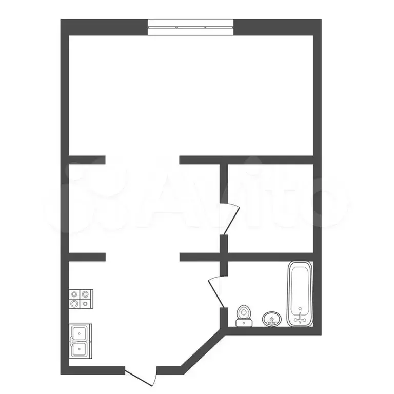 1-к. квартира, 24,6 м, 3/9 эт. - Фото 0