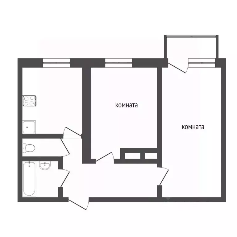 2-к кв. Бурятия, Улан-Удэ Кабанская ул., 16 (53.0 м) - Фото 2