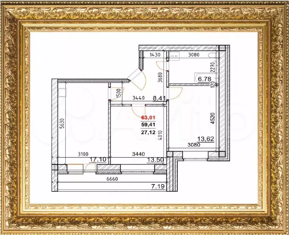 3-к. квартира, 63 м, 3/8 эт. - Фото 1