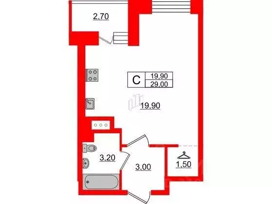 Квартира, студия, 29 м - Фото 0