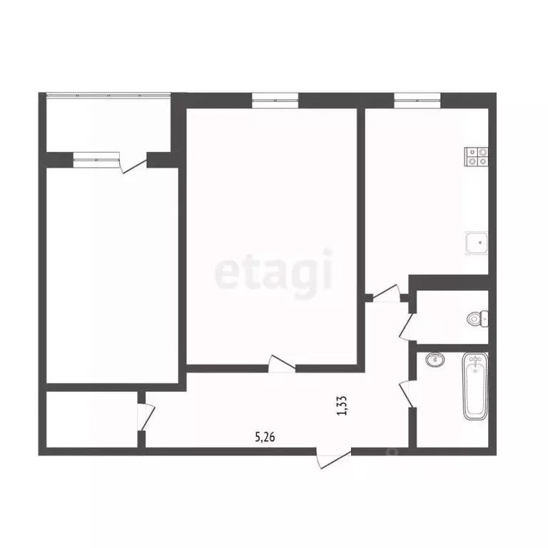 2-к кв. Тюменская область, Тюмень Олимпийская ул., 45 (51.4 м) - Фото 1