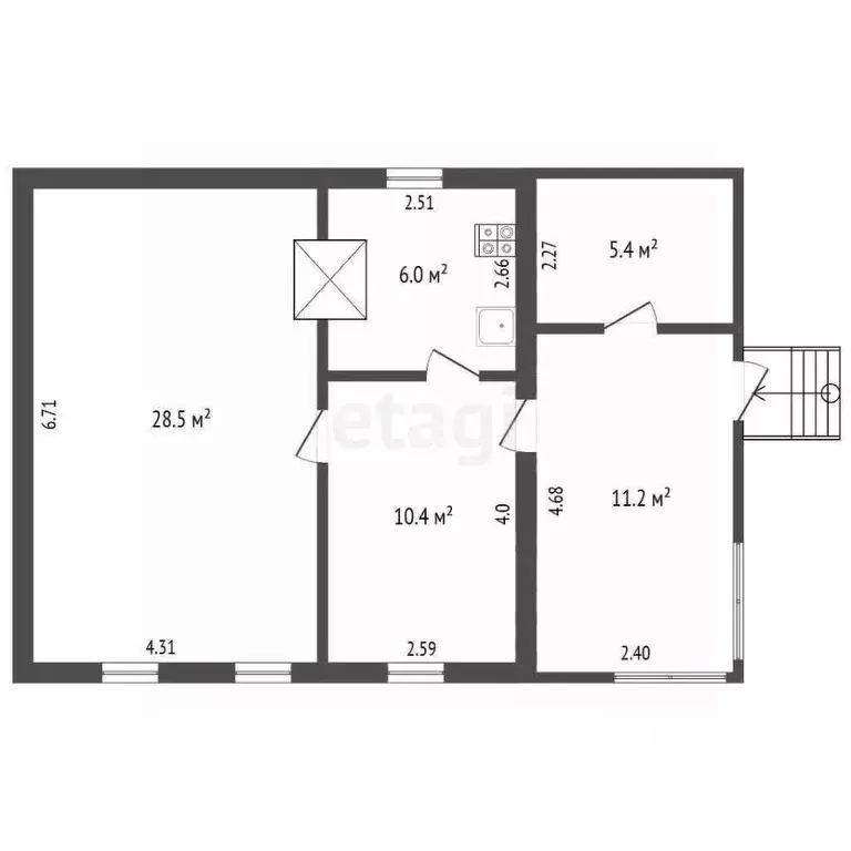 Дом в Калужская область, Медынский муниципальный округ, с. Адуево 84 ... - Фото 1