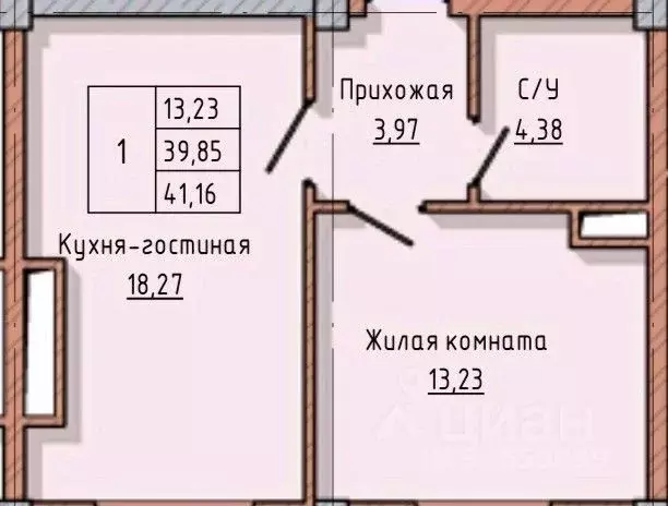 1-к кв. Кабардино-Балкария, Нальчик ул. Байсултанова, 26 (41.2 м) - Фото 2
