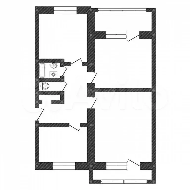 3-к. квартира, 62,6 м, 5/5 эт. - Фото 0